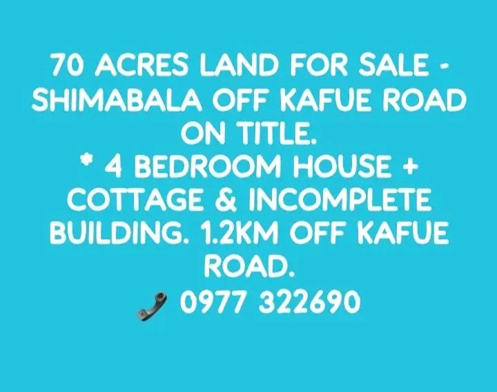 70 ACRES LAND FOR SALE SHIMABALA OFF KAFUE ROAD