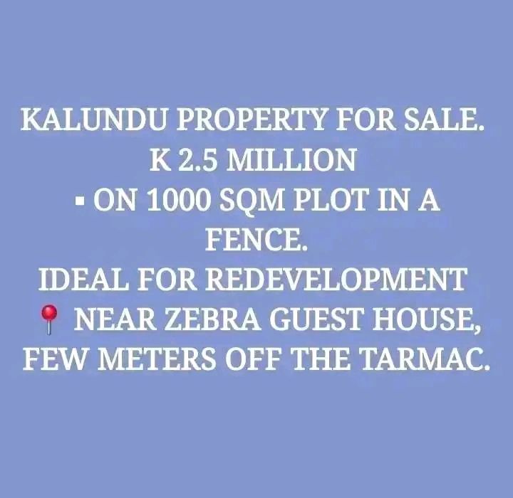KALUNDU PROPERTY FOR SALE